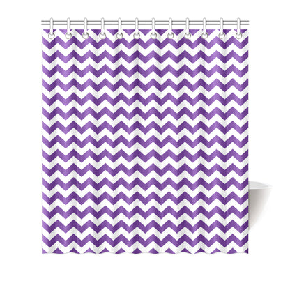 Chevron Purple Pattern Print Design 03 Shower Curtain