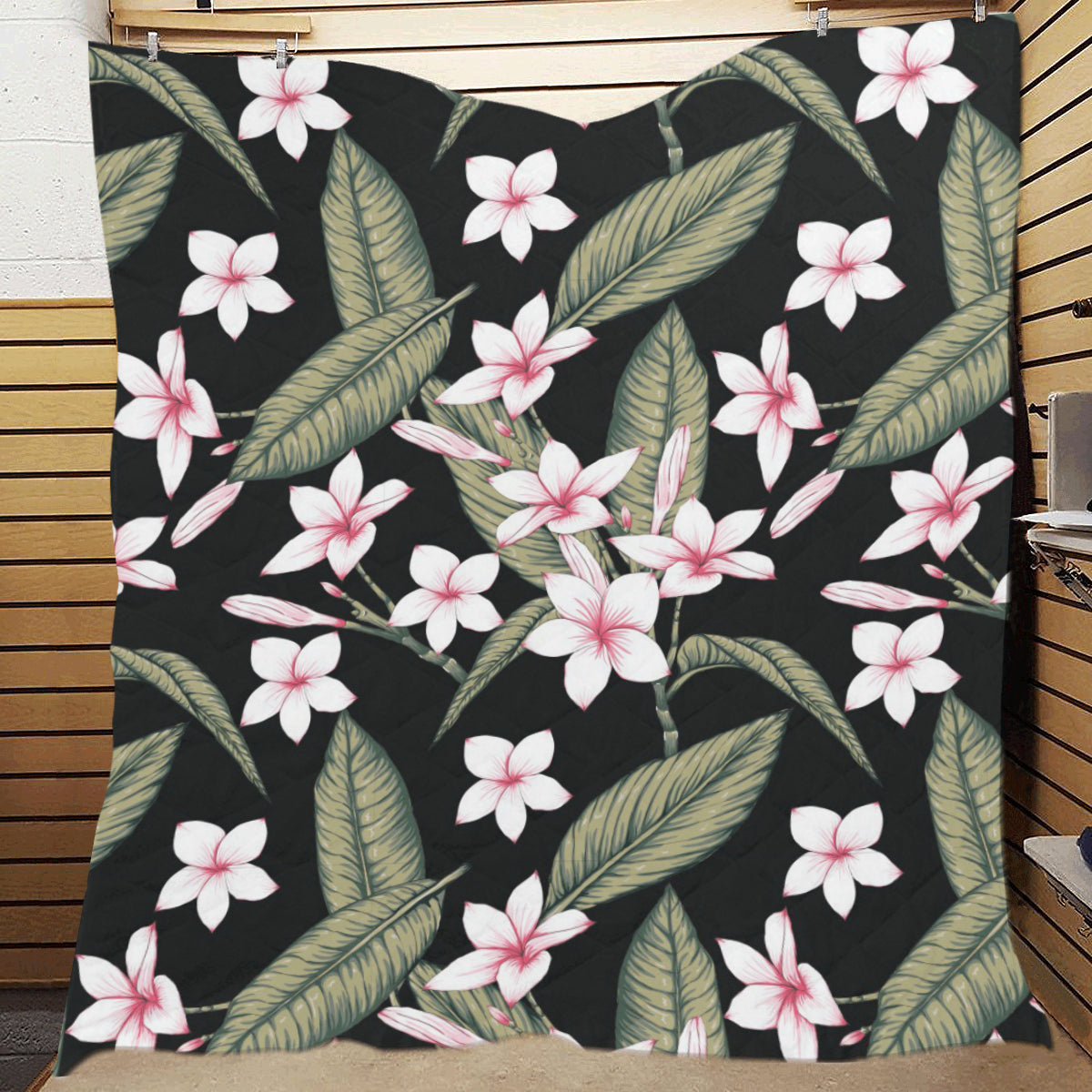 Plumeria Pattern Print Design PM021 Premium Quilt