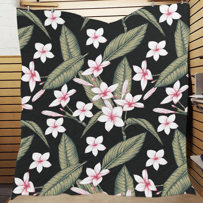 Plumeria Pattern Print Design PM021 Premium Quilt