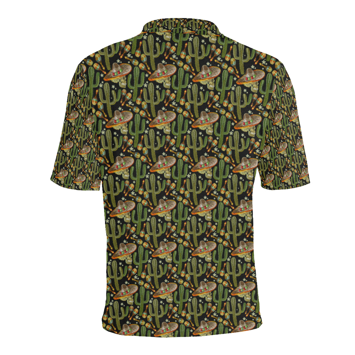 Western Style Print Men Polo Shirt