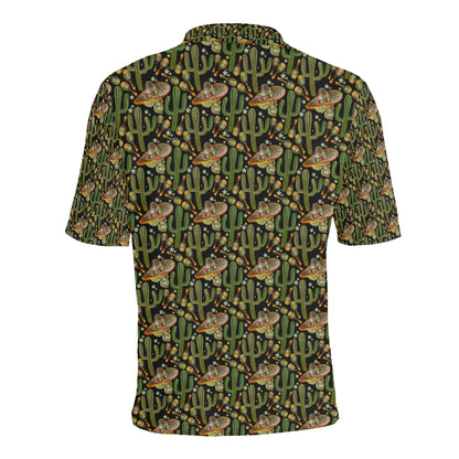 Western Style Print Men Polo Shirt