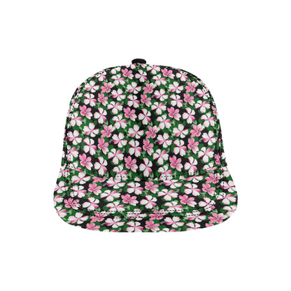 Hibiscus Pink Flower Hawaiian Print Snapback Cap
