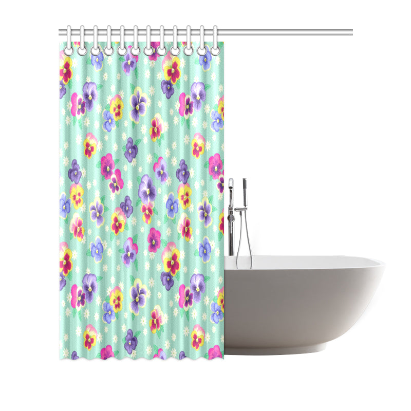 Pansy Pattern Print Design PS08 Shower Curtain