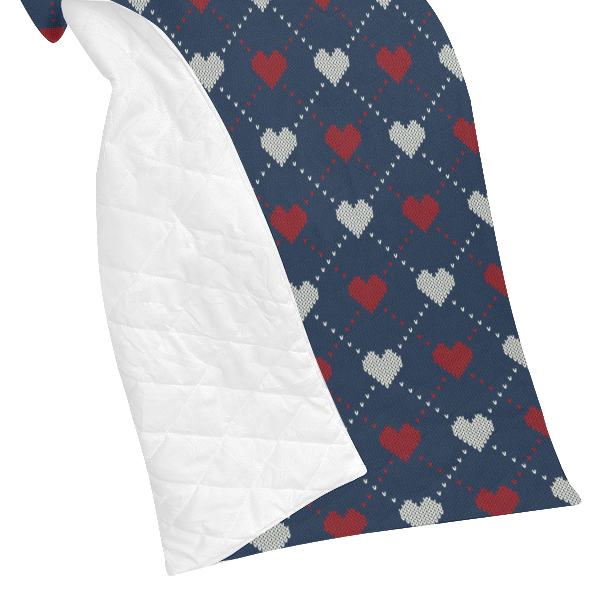 Heart Knit Pattern Print Design HE05 Premium Quilt