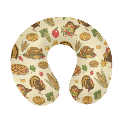 Turkey Pattern Print Design 02 U-Shaped Travel Neck Pillow