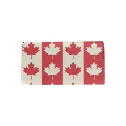 Maple Leaf Pattern Print Design 02 Women's Trifold Wallet