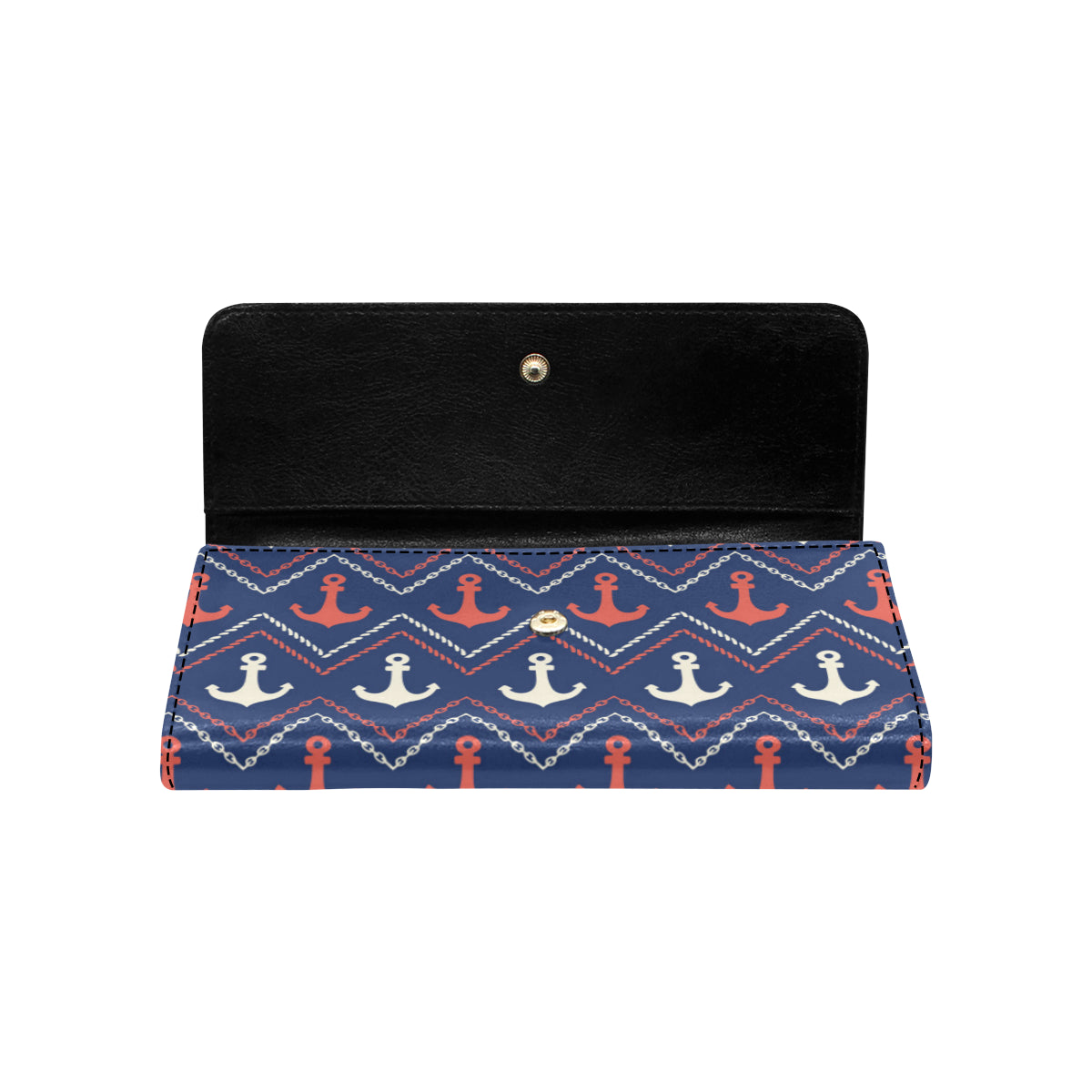 Anchor Pattern Print Design 07 Women's Trifold Wallet