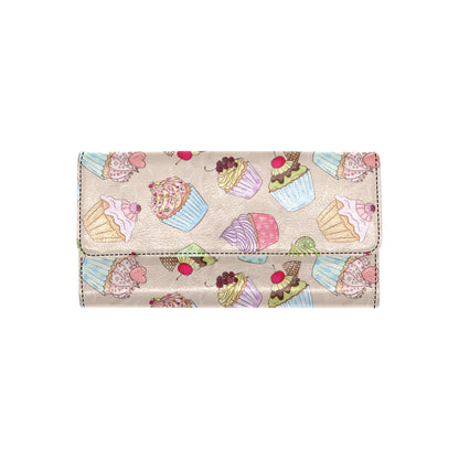 Cupcake Pattern Print Design CP06 Women's Trifold Wallet