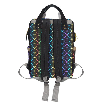Paw Rainbow Print Diaper Bag Backpack