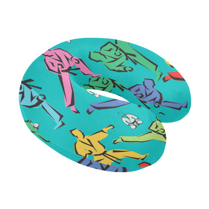 Judo Pattern Print Design 01 U-Shaped Travel Neck Pillow