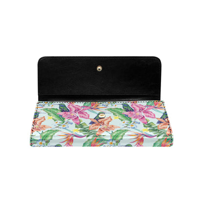 Hummingbird Tropical Pattern Print Design 05 Women's Trifold Wallet