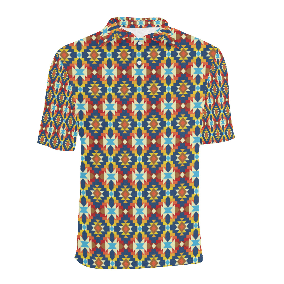 Aztec Pattern Print Design 01 Men Polo Shirt