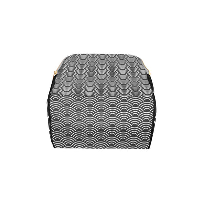Scales Black White Pattern Print Design 03 Diaper Bag Backpack