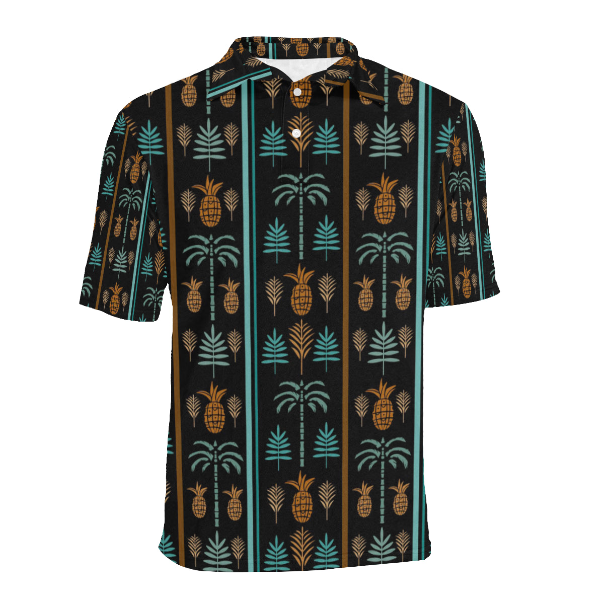 Hawaiian Themed Pattern Print Design H023 Men Polo Shirt