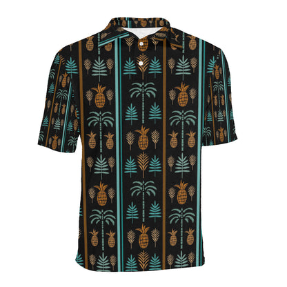 Hawaiian Themed Pattern Print Design H023 Men Polo Shirt
