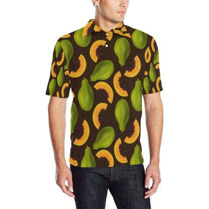 Papaya Pattern Print Design PP04 Men Polo Shirt