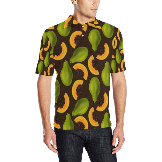 Papaya Pattern Print Design PP04 Men Polo Shirt