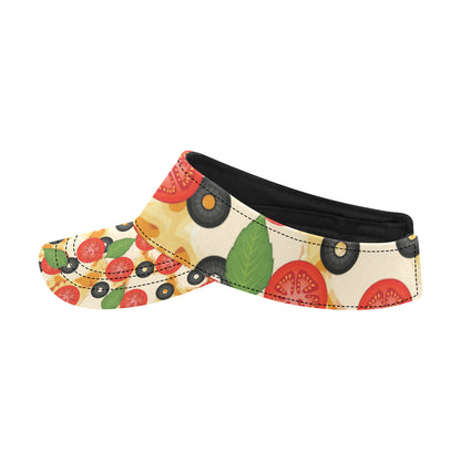 Pizza Pattern Print Design A05 Unisex Sun Visor