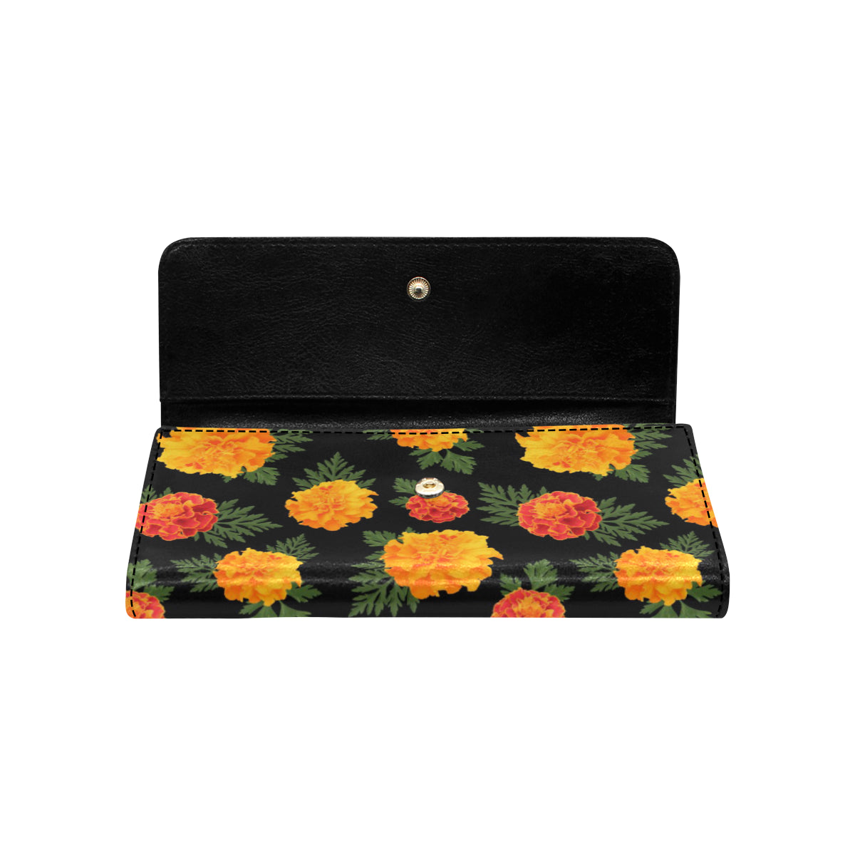 Marigold Pattern Print Design MR05 Women's Trifold Wallet