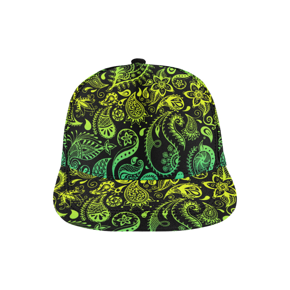 Paisley Green Design Print Snapback Cap
