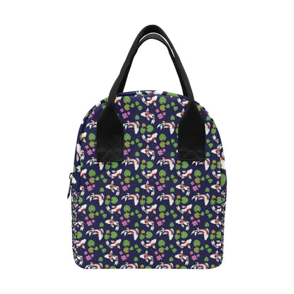 Koi Carp Pattern Design Themed Print Insulated Lunch Bag
