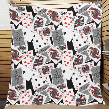 Poker Cards Pattern Print Design A04 Premium Quilt