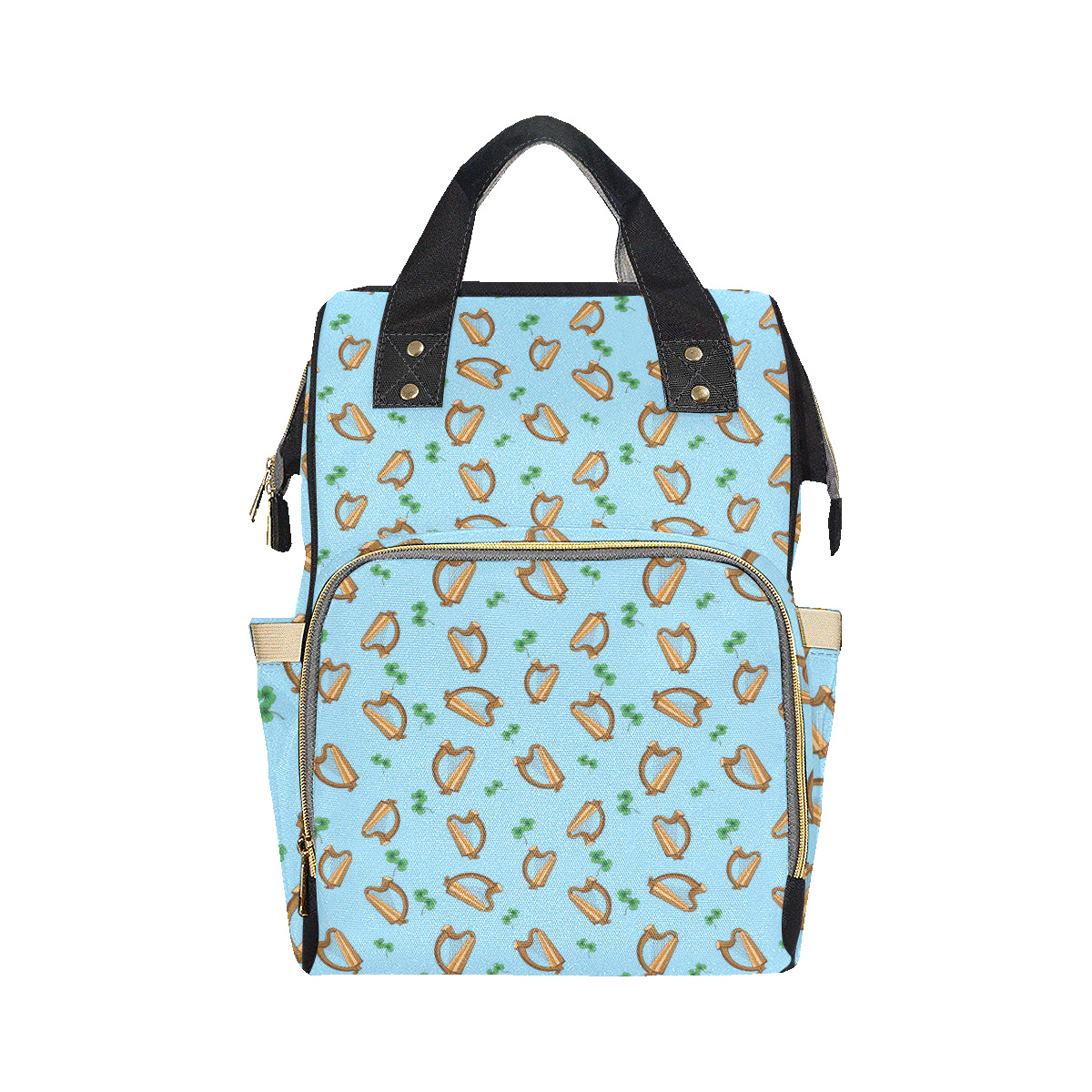 Harp Pattern Print Design 01 Diaper Bag Backpack