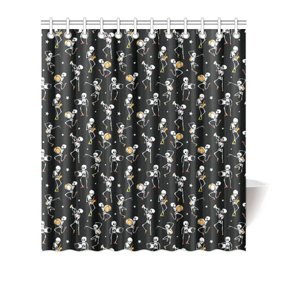 Skeleton Dance Print Shower Curtain