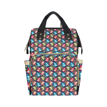 Monkey Colorful Design Themed Print Diaper Bag Backpack