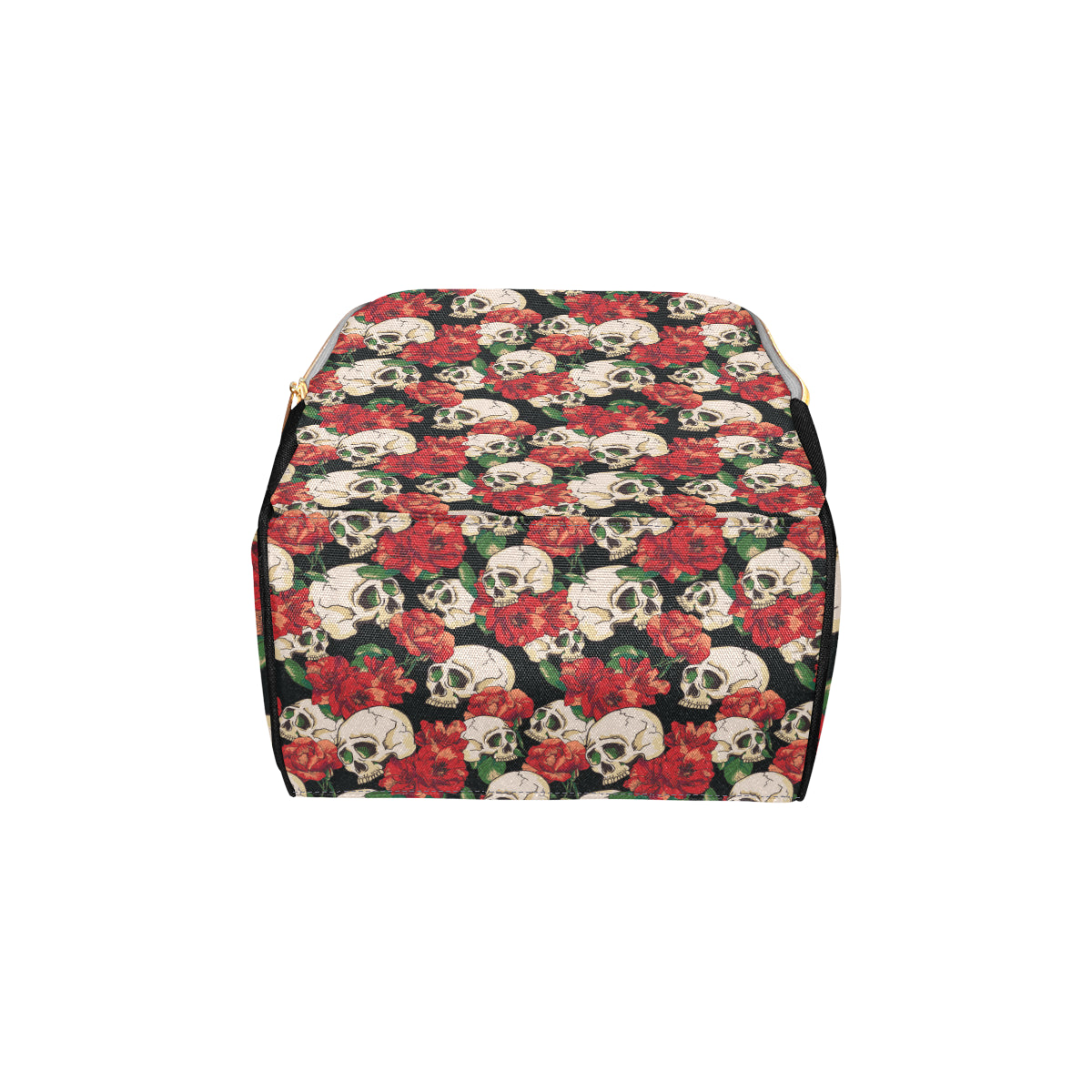Skull Red Rose Diaper Bag Backpack