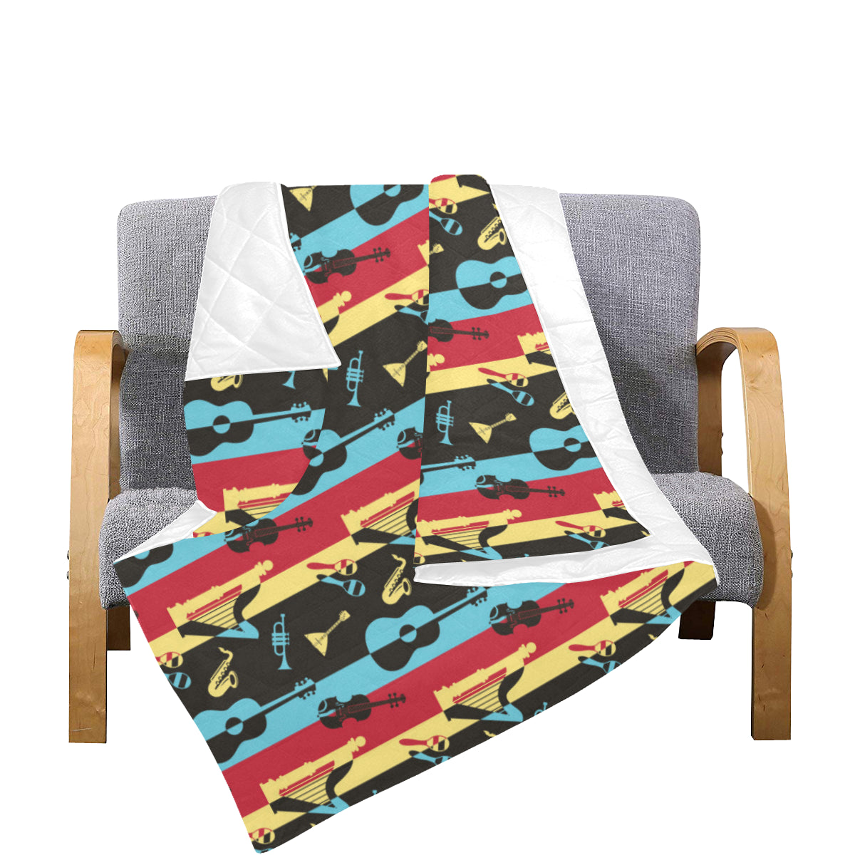 Jazz Pattern Print Design 02 Premium Quilt