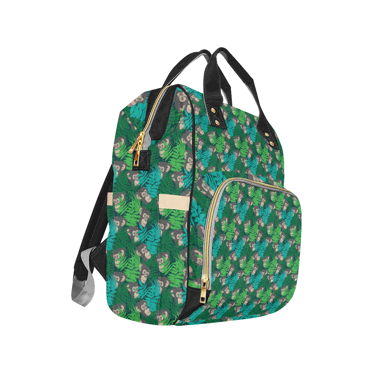 Chimpanzee Pattern Print Design 01 Diaper Bag Backpack