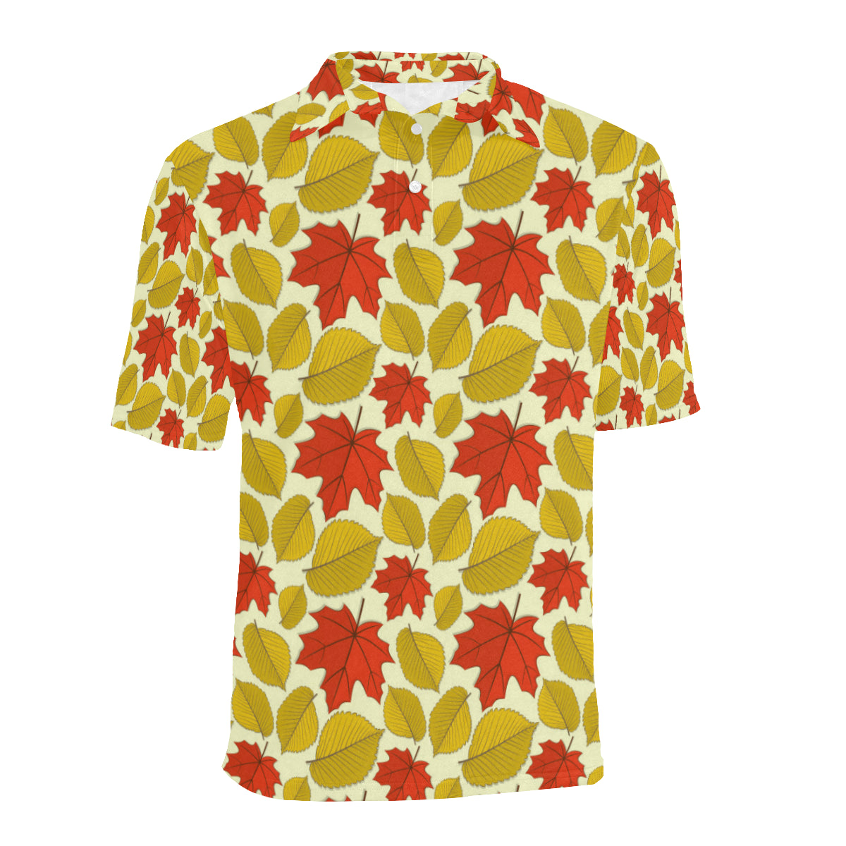 Elm Maple Leave Print Pattern Men Polo Shirt