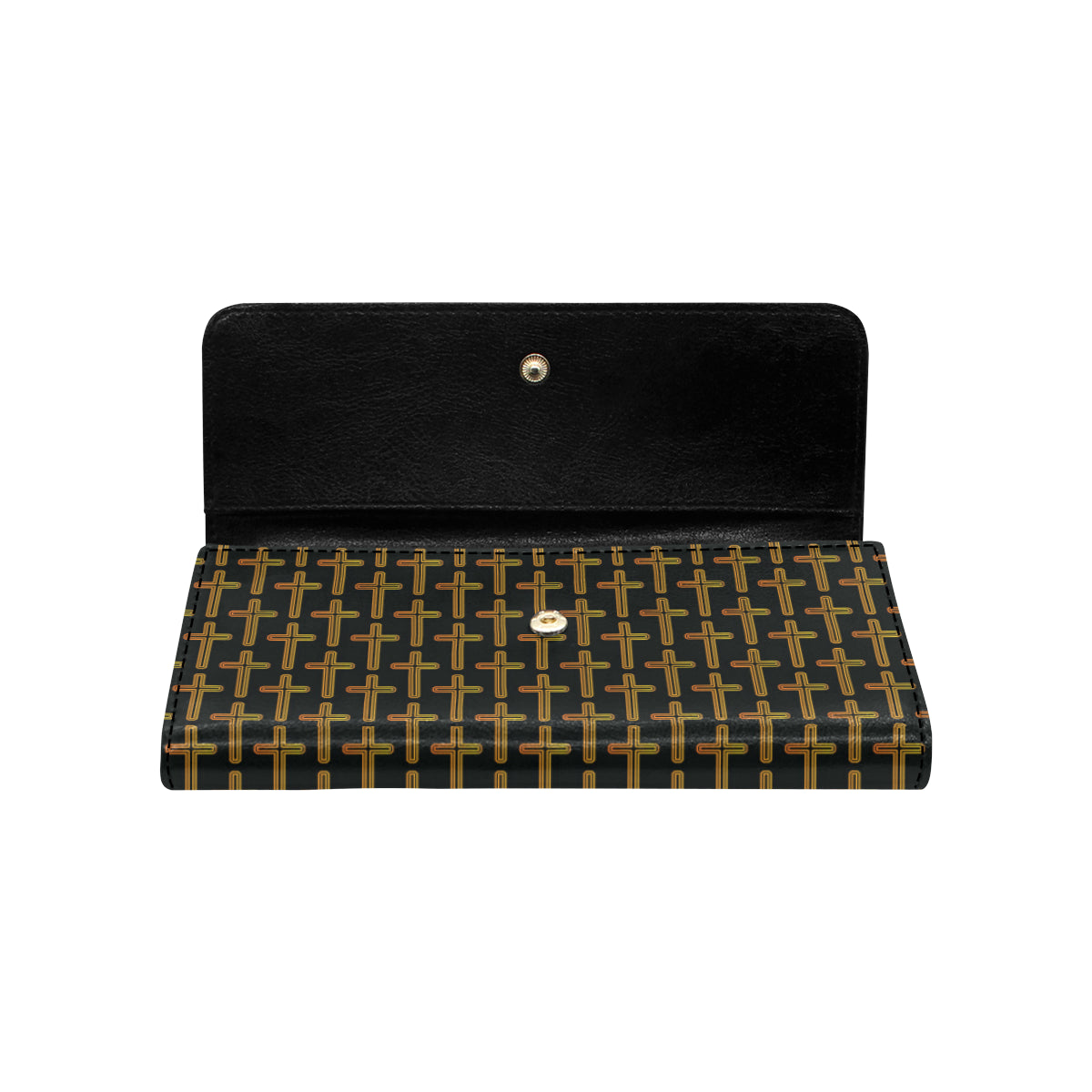 Cross Pattern Print Design 02 Women's Trifold Wallet