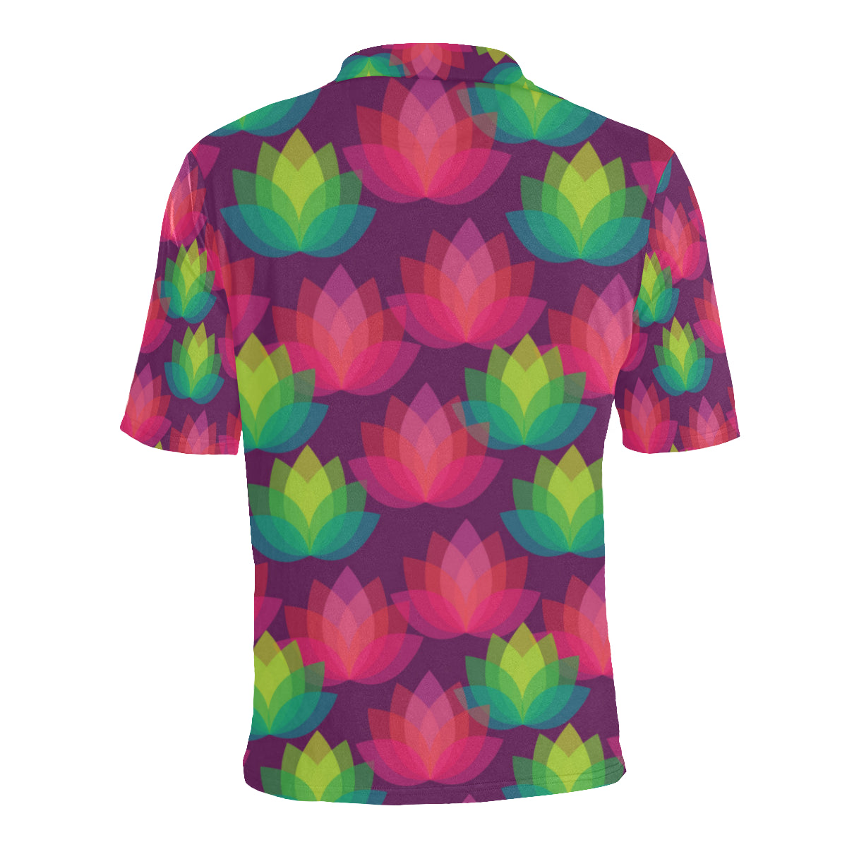 Lotus Pattern Print Design 02 Men Polo Shirt