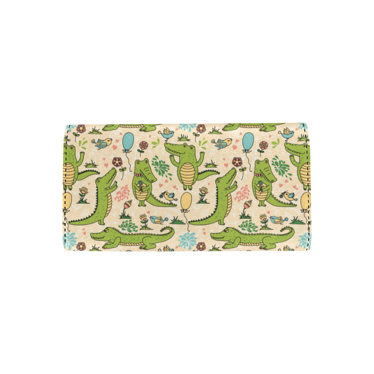 Alligator Pattern Print Design 01 Women's Trifold Wallet
