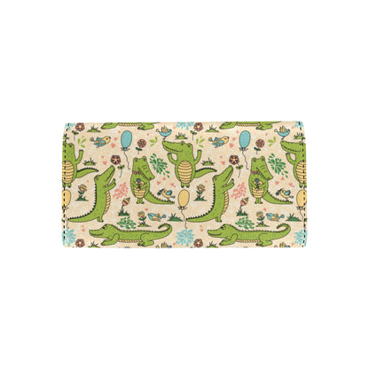 Alligator Pattern Print Design 01 Women's Trifold Wallet