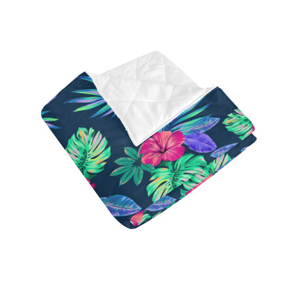 Tropical Flower Pattern Print Design TF09 Premium Quilt