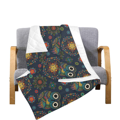 Owl Boho Style Pattern Print Design A04 Premium Quilt