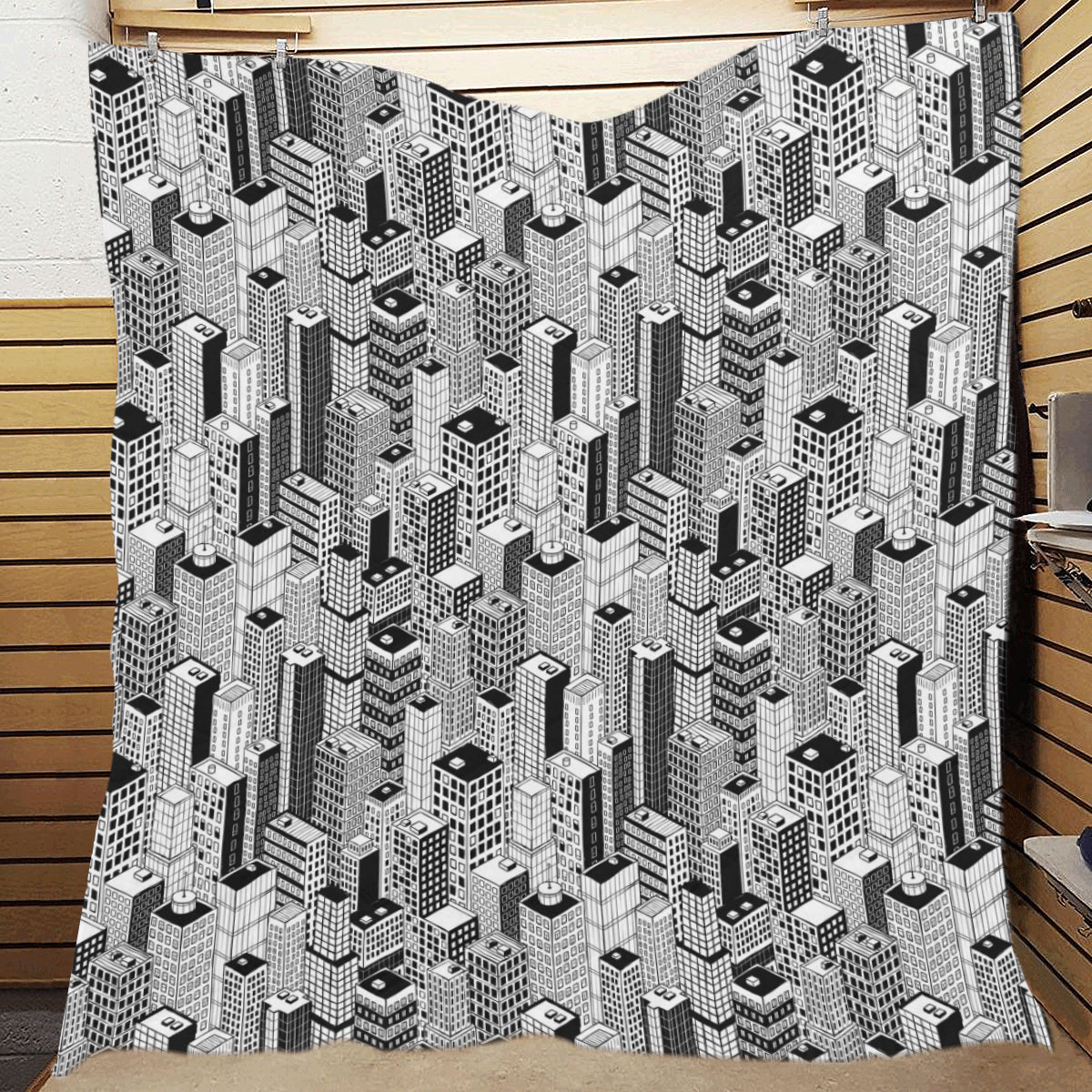 City  Pattern Print Design 02 Premium Quilt