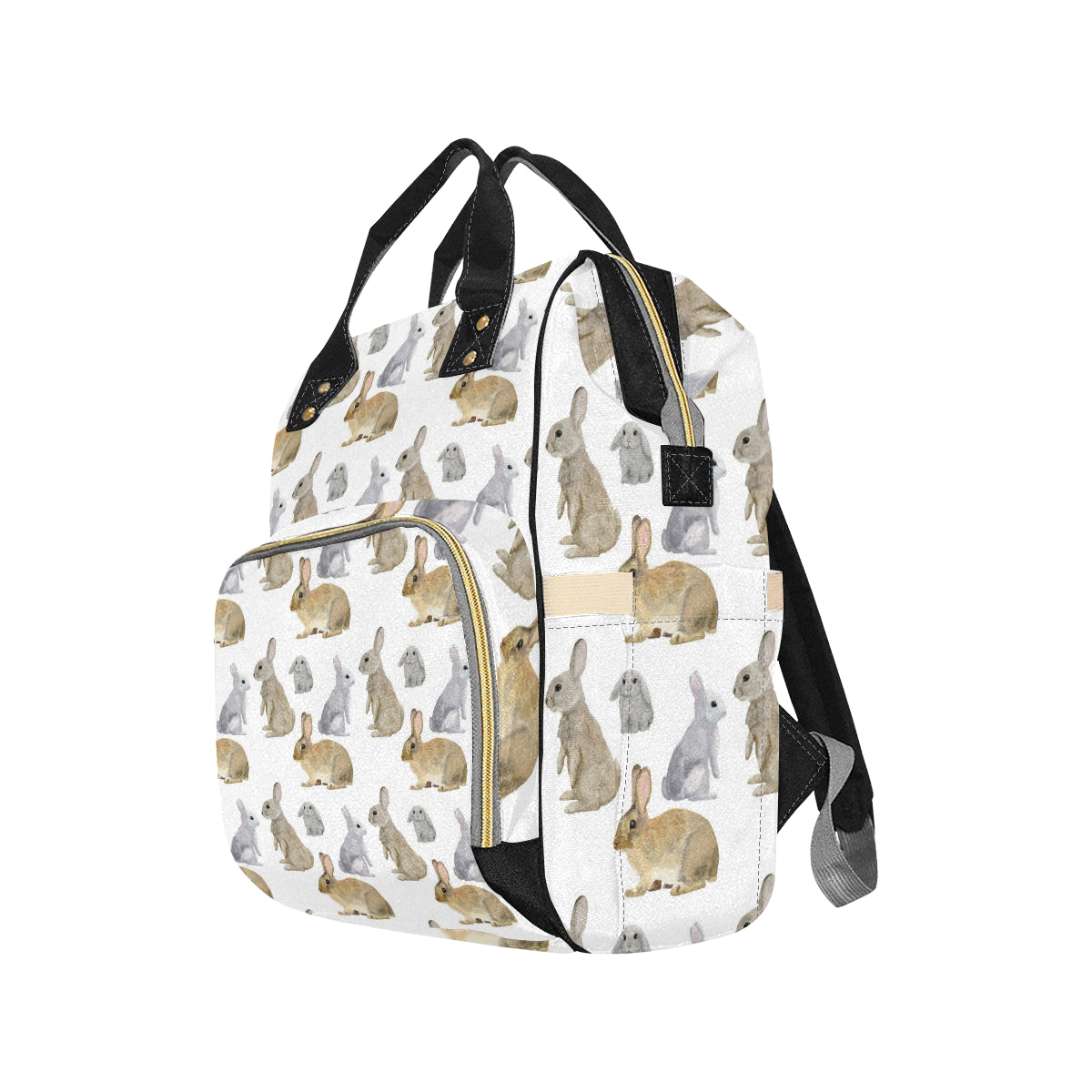 Rabbit Pattern Print Design 02 Diaper Bag Backpack