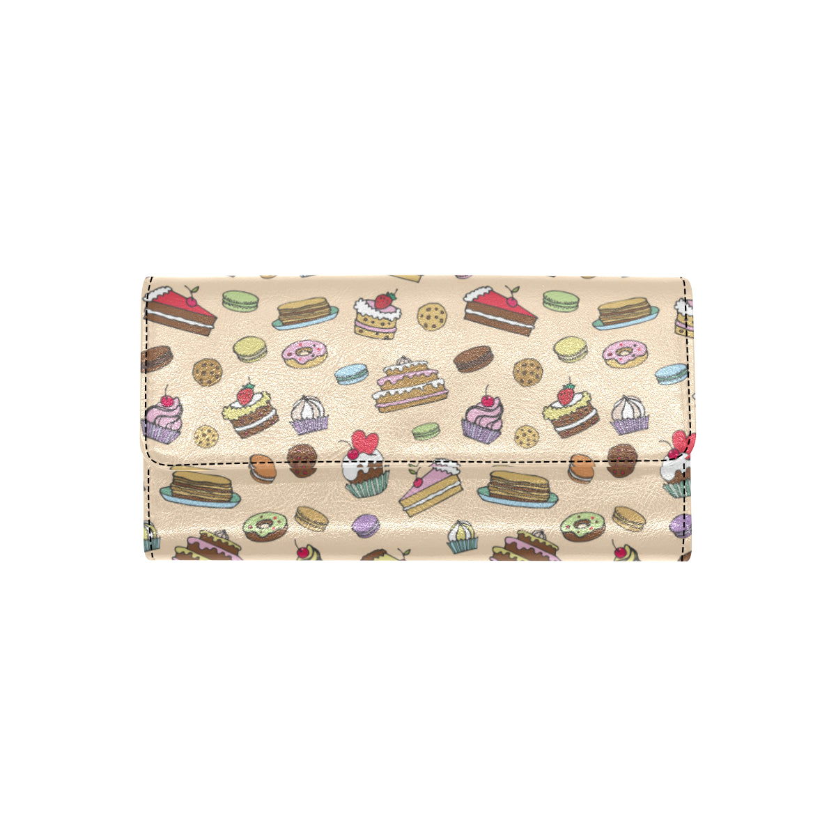 Cake Pattern Print Design 03 Women's Trifold Wallet