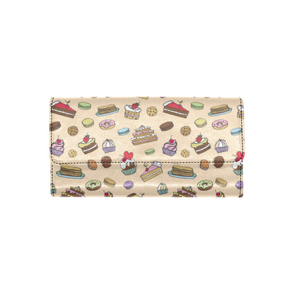 Cake Pattern Print Design 03 Women's Trifold Wallet