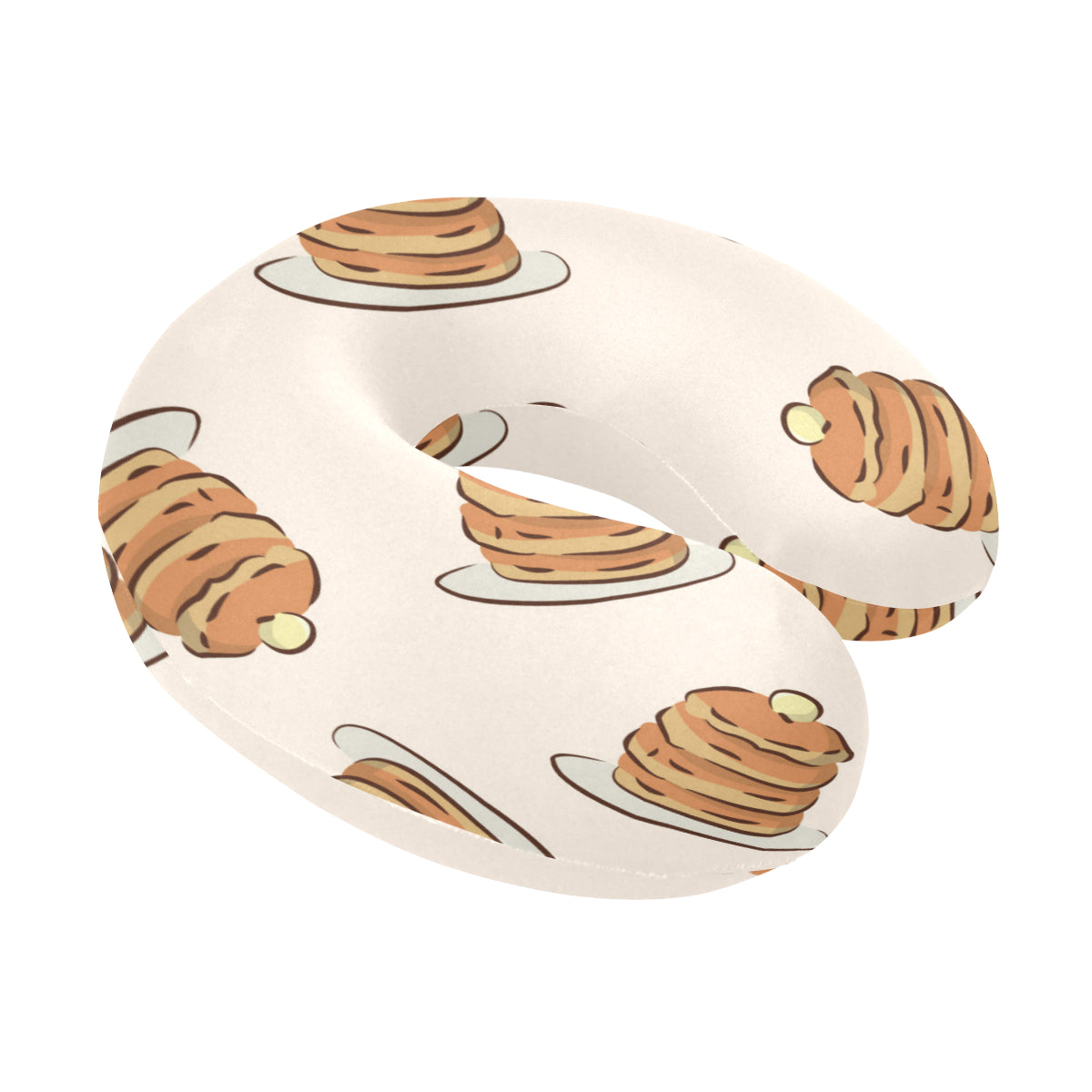 Pancake Pattern Print Design A01 U-Shaped Travel Neck Pillow