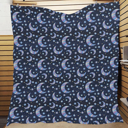 Celestial Moon Pattern Print Design 03 Premium Quilt