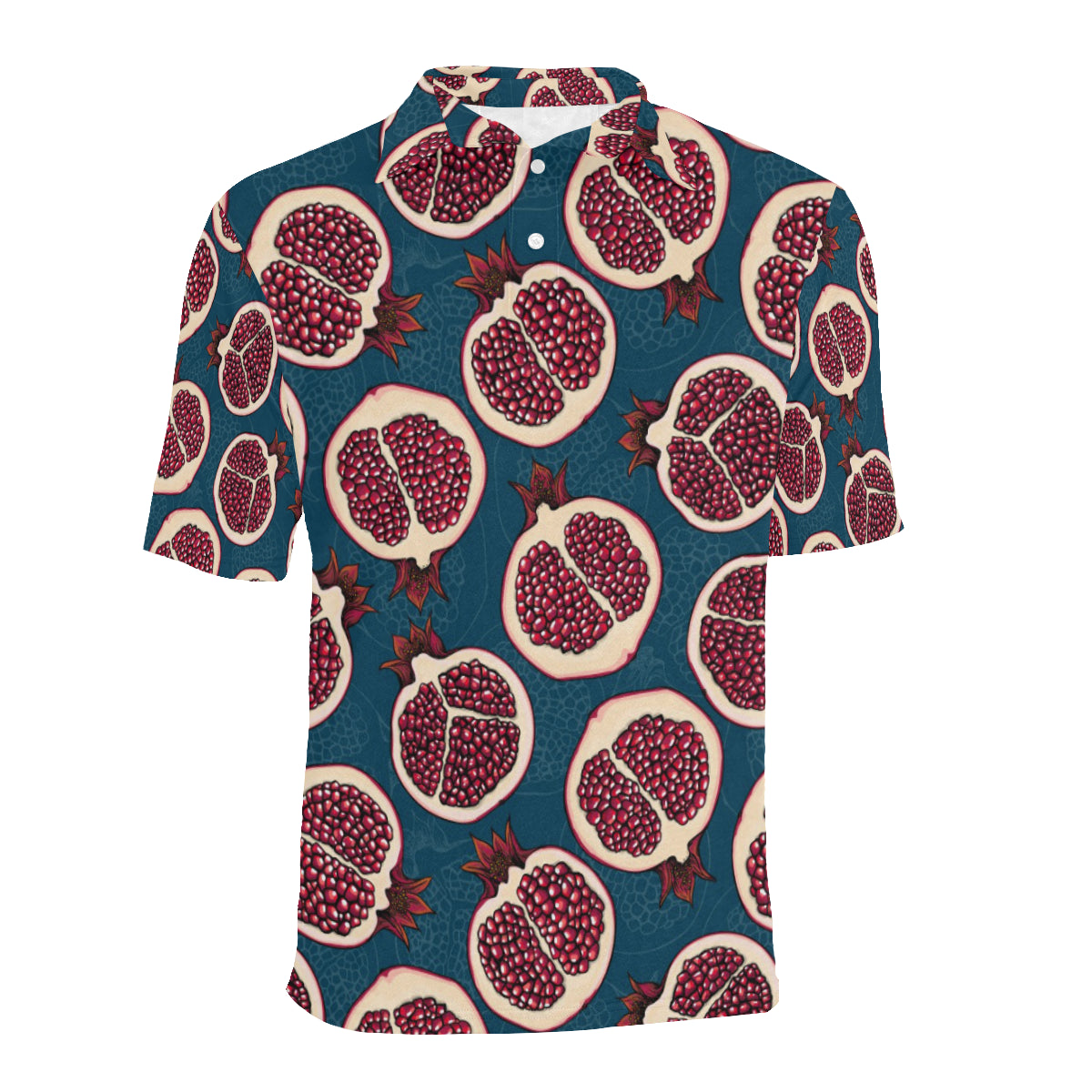 Pomegranate Pattern Print Design PG02 Men Polo Shirt