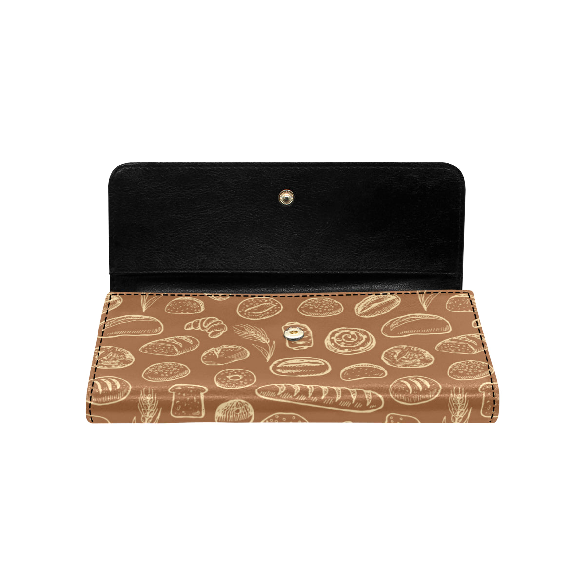 Bread Pattern Print Design 03 Women's Trifold Wallet