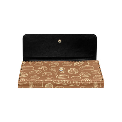 Bread Pattern Print Design 03 Women's Trifold Wallet