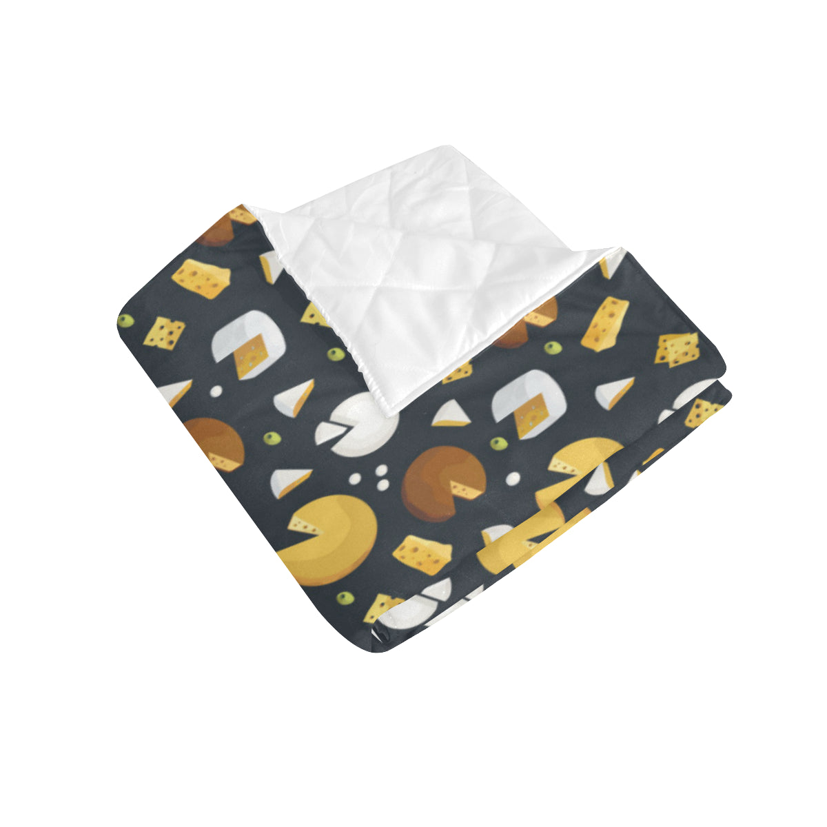 Cheese Pattern Print Design 03 Premium Quilt