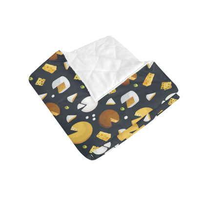 Cheese Pattern Print Design 03 Premium Quilt